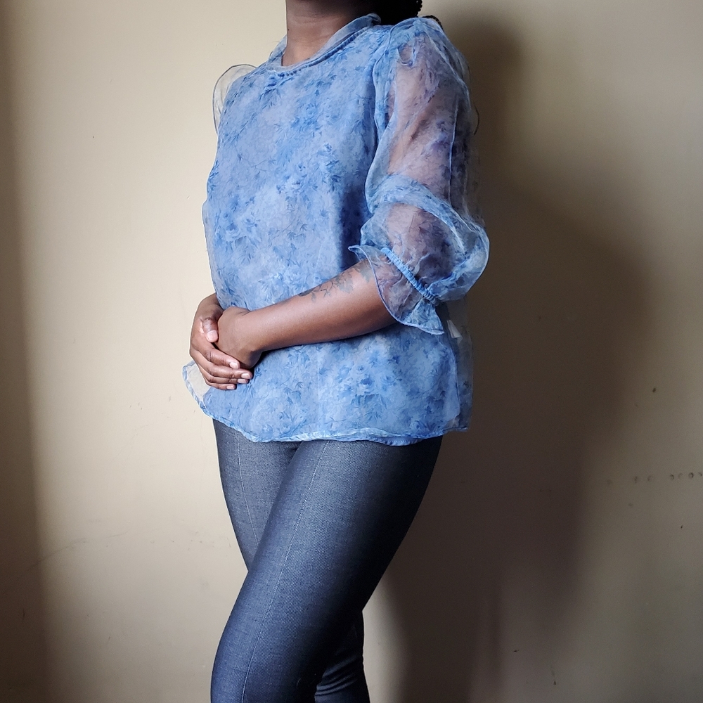 Blue zara shirt